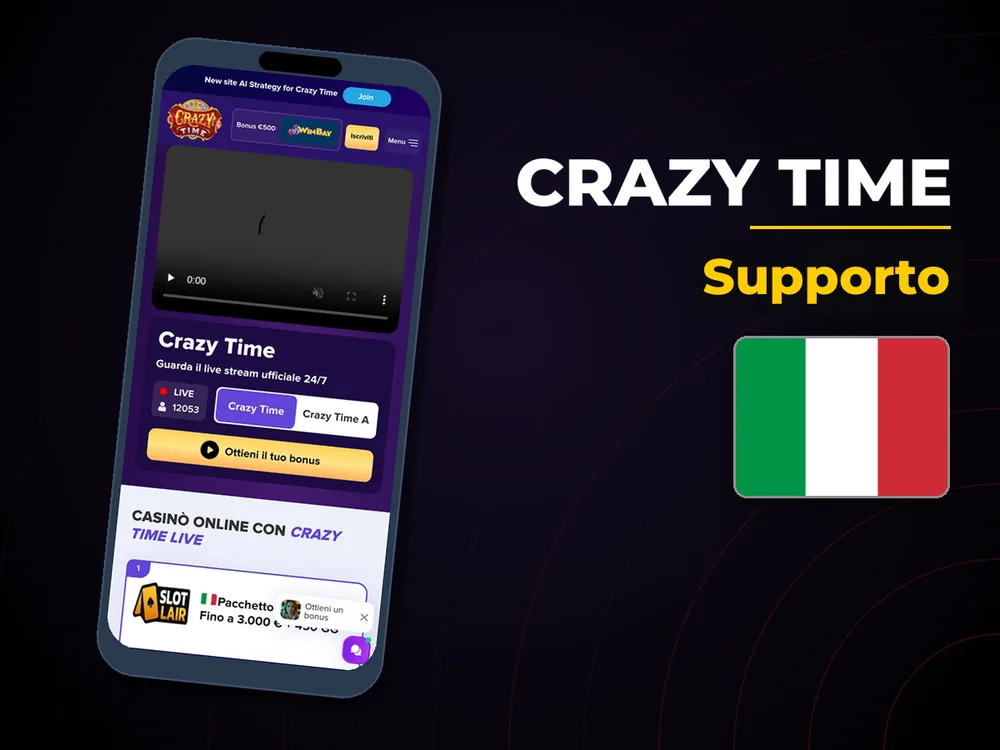 Crazy Time - Supporto