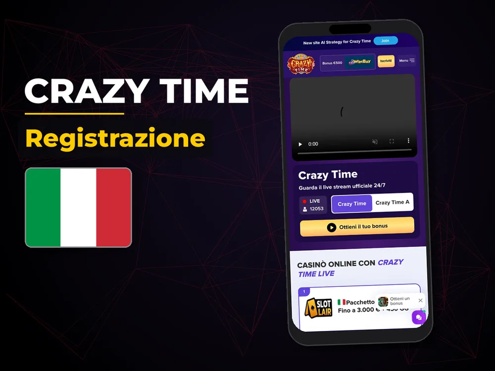 Crazy Time - Registrazione