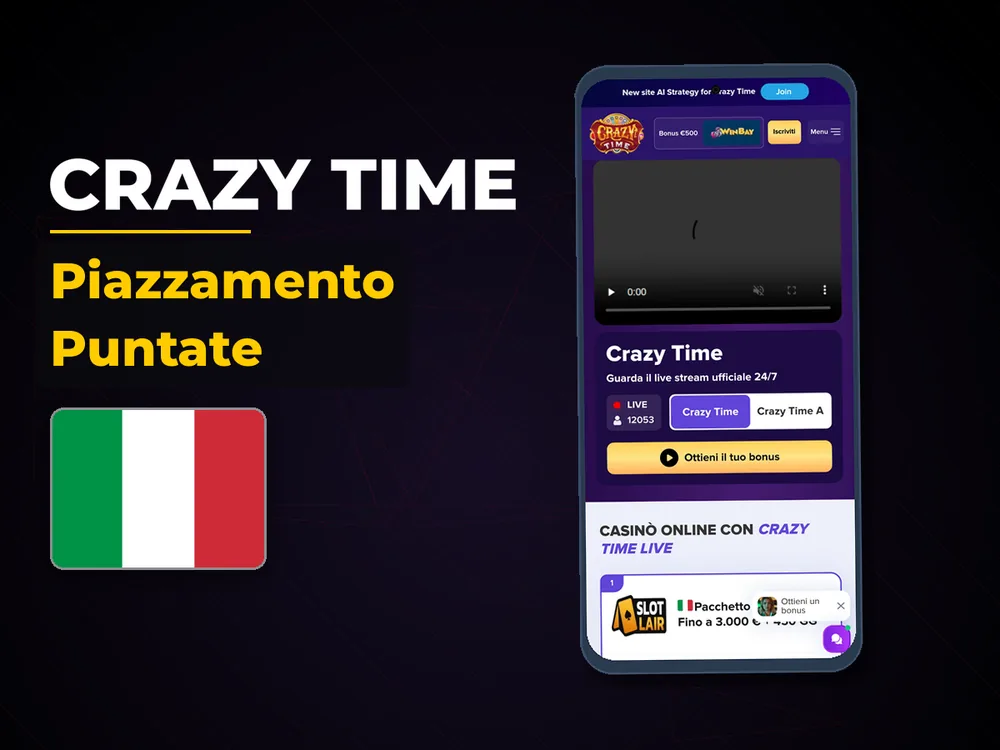 Crazy Time - Piazzamento Puntate