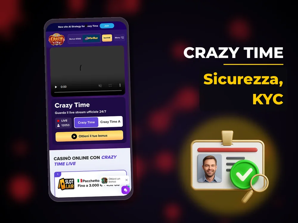 Crazy Time - Sicurezza, KYC